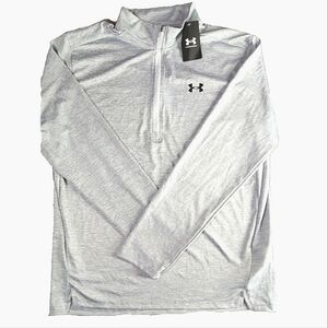 NWT under Armour 1/4 zip light grey long sleeve shirt mens size large